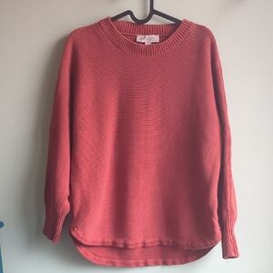 Philosophy. Batwing Knit Crewneck Sweater in Burnt Orange. Size Large.
